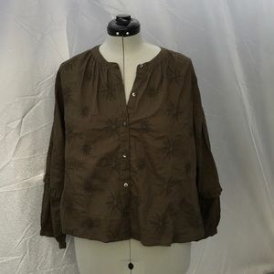 Madewell Embroidered Bubble Sleeve Shirt